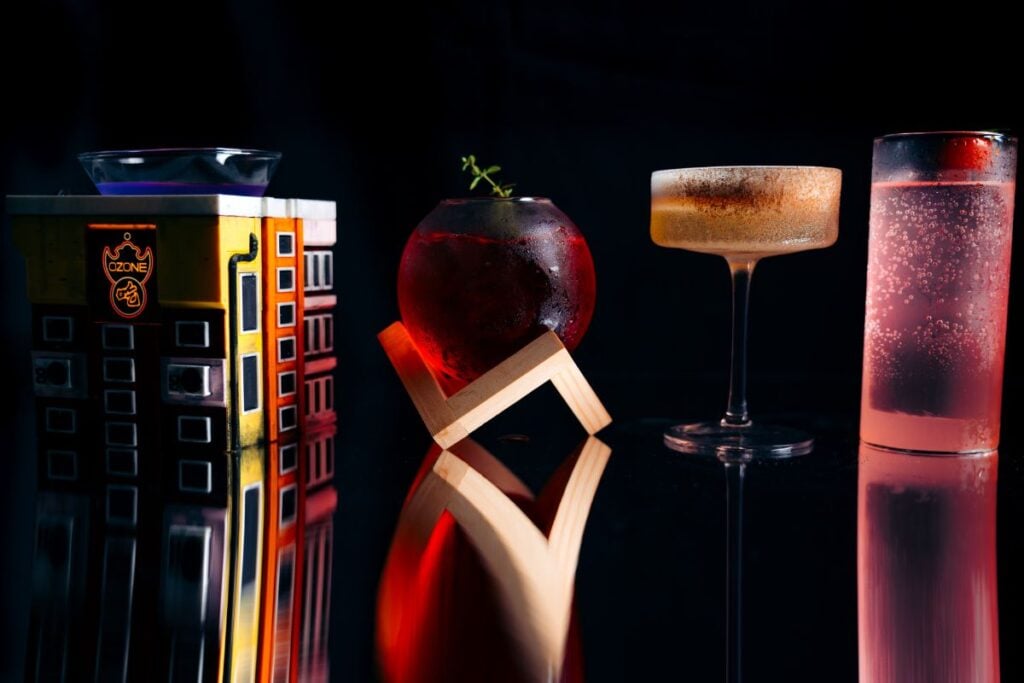 Ozone new cyberpunk, tropical-themed cocktail menu